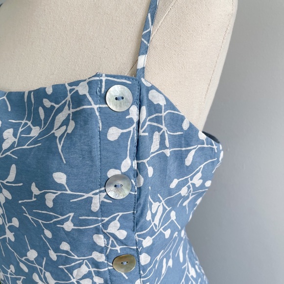 NEW DISSH Women's Size 14 Blue Print Midi Dress - Picture 3 of 11